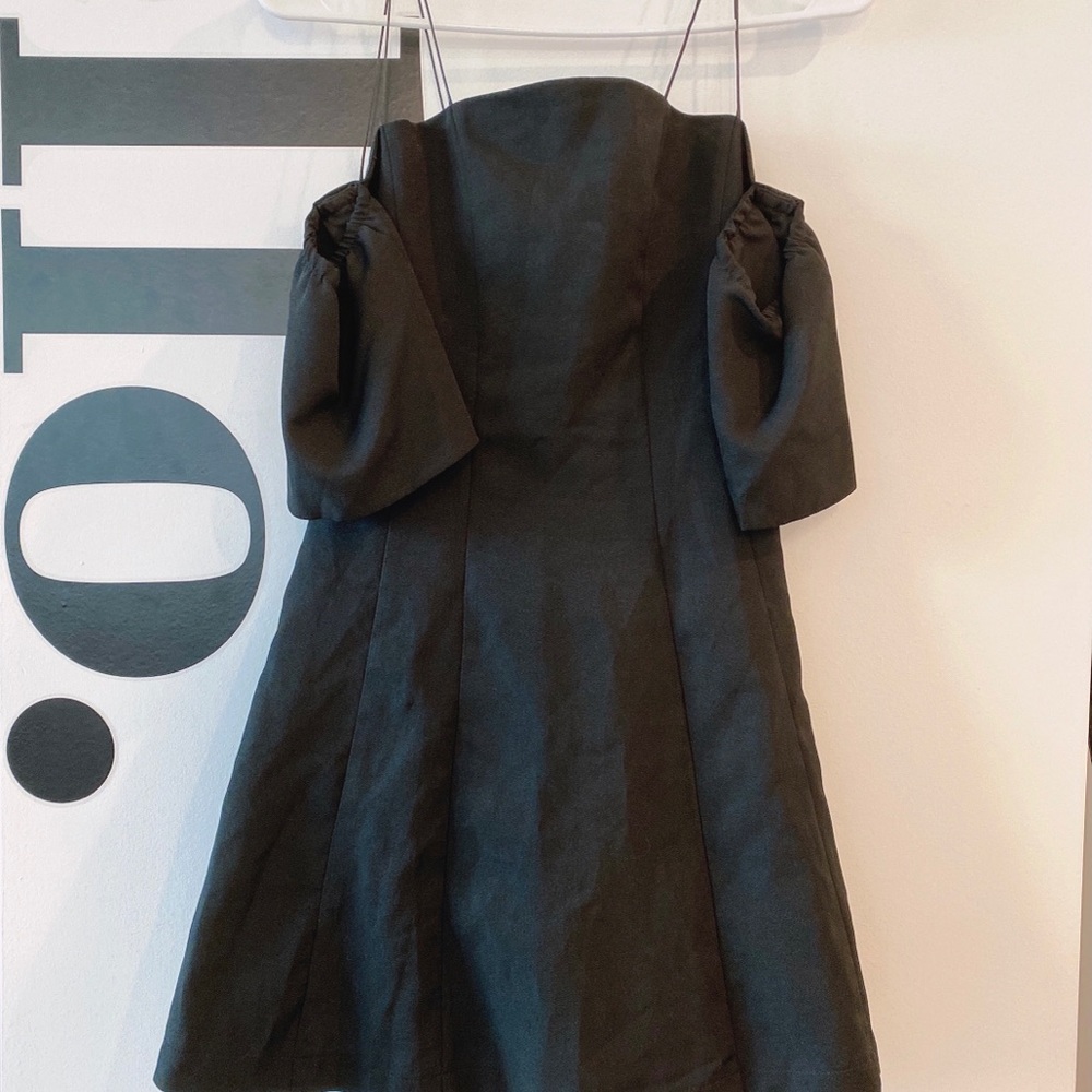 Black Off Shoulder Mini Skirt